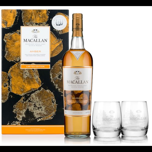 Macallan Amber - 1824 Series - Water Jug & Glass Gift Pack - Top Choice